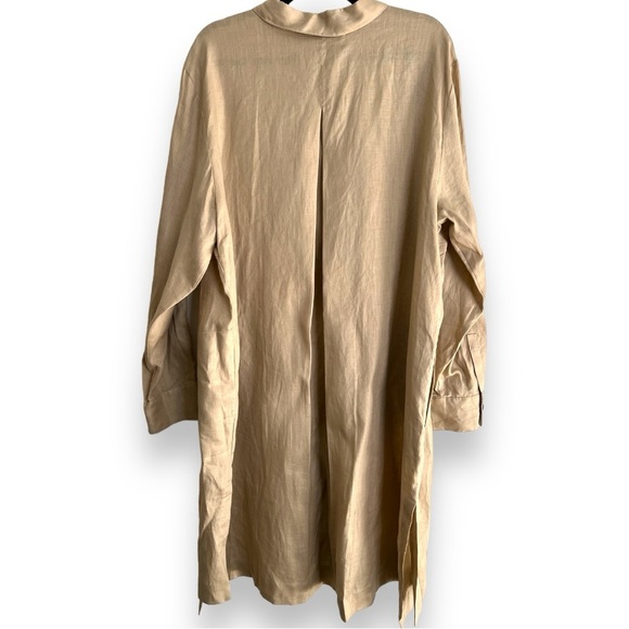 Go by Go Silk 100% Linen Lagenlook Button Down Duster Shirt Dress NWT Sz 3X - Picture 6 of 12